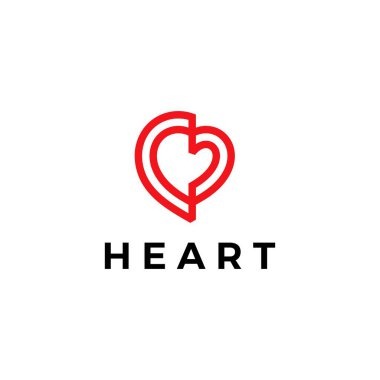 Love heart logo vektör çizimi