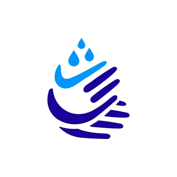 Zkontrolovat Ručně Mytí Vody Kapka Logo Vektorové Ikony Ilustrace — Stockový vektor