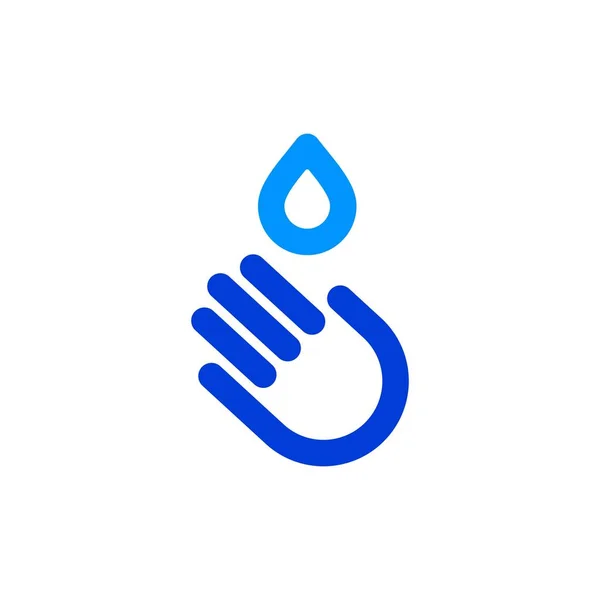 Ruční Mytí Vody Kapka Logo Vektorové Ikony Ilustrace — Stockový vektor