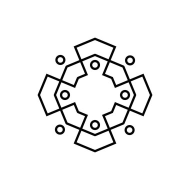 8 kişilik grup çizgi 8 takım ailesi logo vektör resimlemesi