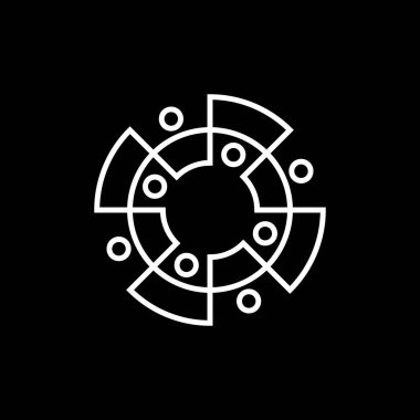 8 kişilik grup çizgi 8 takım ailesi logo vektör resimlemesi