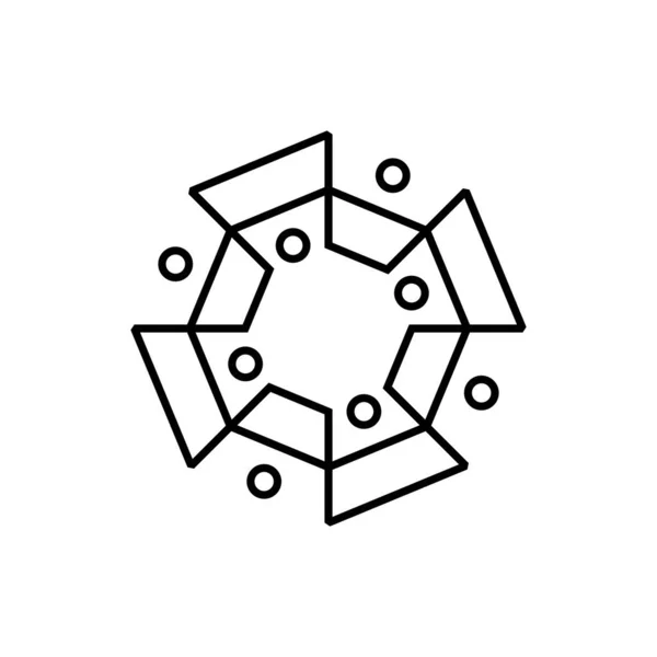 Група Восьми Людей Лінії Команд Сім Разом Логотип Векторні Ілюстрації — стоковий вектор