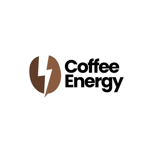 Καφέ Φασόλι Κεραυνός Κεραυνός Ενέργεια Λογότυπο Διάνυσμα Εικονίδιο Εικόνα — Διανυσματικό Αρχείο