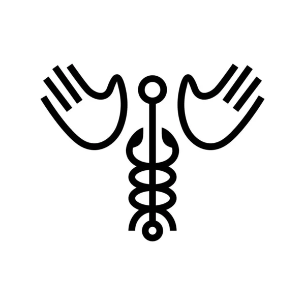 Caduceus Kanadı Logo Vektör Simgesi Illüstrasyonu — Stok Vektör