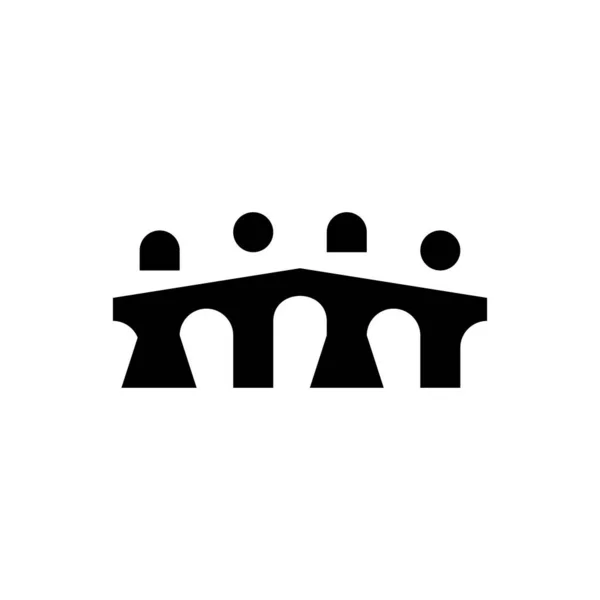 Ensemble Famille Parent Enfants Pont Logo Vectoriel Icône Illustration — Image vectorielle