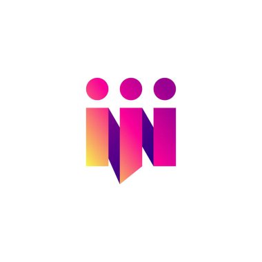 İnsanlar sohbet konferansı aile kurdele gradyan stil logo vektör illüstrasyonunu konuşuyor