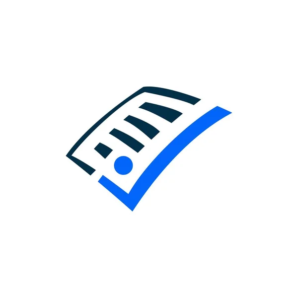 Papel Personas Comprobar Marca Logo Vector Icono Ilustración — Vector de stock