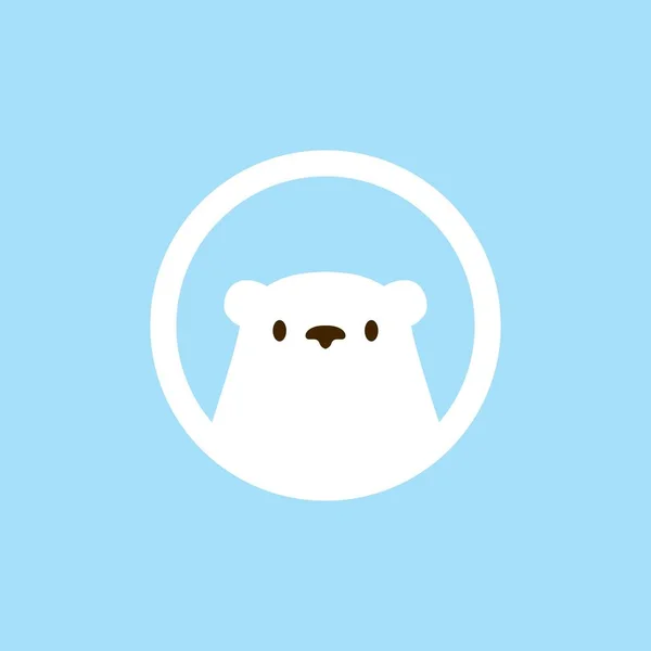 Cabeza Oso Polar Emblema Redondo Logotipo Vector Icono Ilustración — Archivo Imágenes Vectoriales