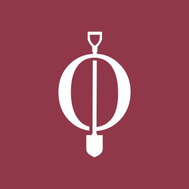 O harf kürek kürek logo vektör resimleme