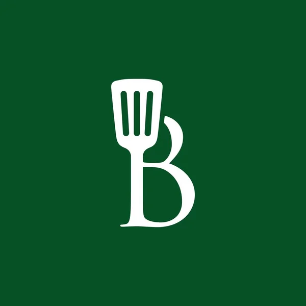 Huruf Spatula Restoran Dapur Chef Logo Gambar Ikon Vektor - Stok Vektor