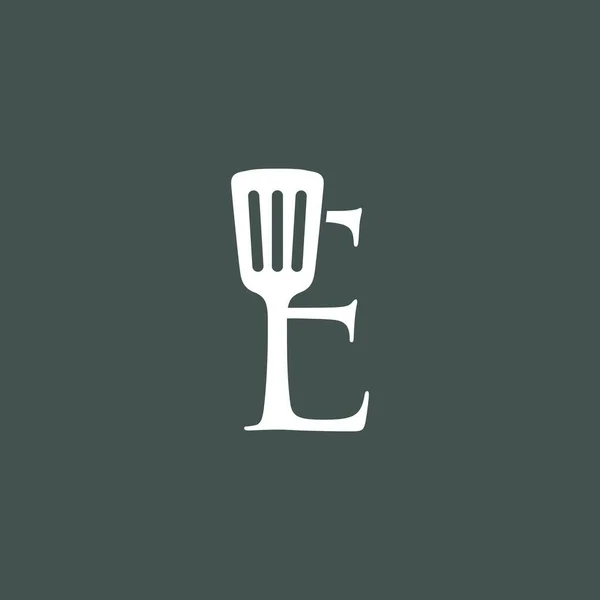 Huruf Spatula Restoran Dapur Chef Logo Ikon Vektor Ilustrasi - Stok Vektor
