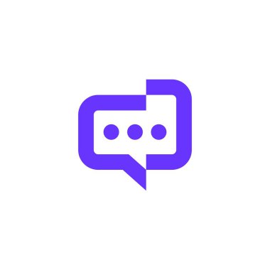 İnsanlar sohbet baloncuğu iletişim konferansı logo vektör simgesi illüstrasyonundan bahsediyor