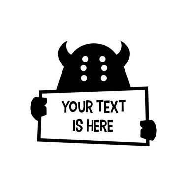 canavar kağıt metin işareti logo vektör resimleme