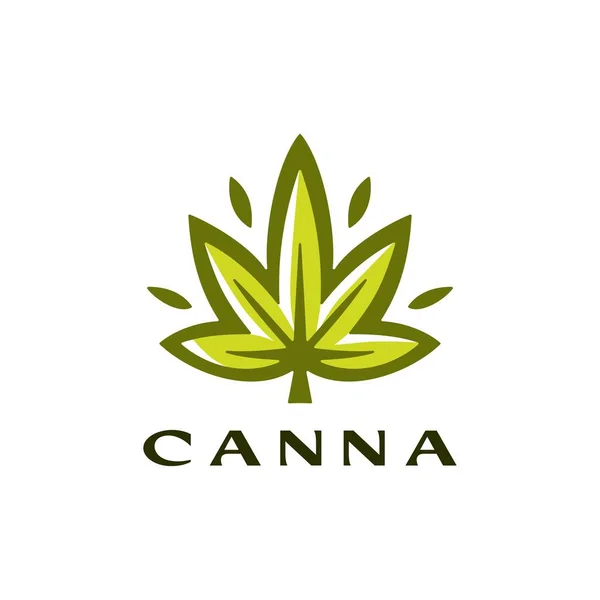 Logotipo Hoja Cannabis Icono Del Vector Ilustración — Archivo Imágenes Vectoriales