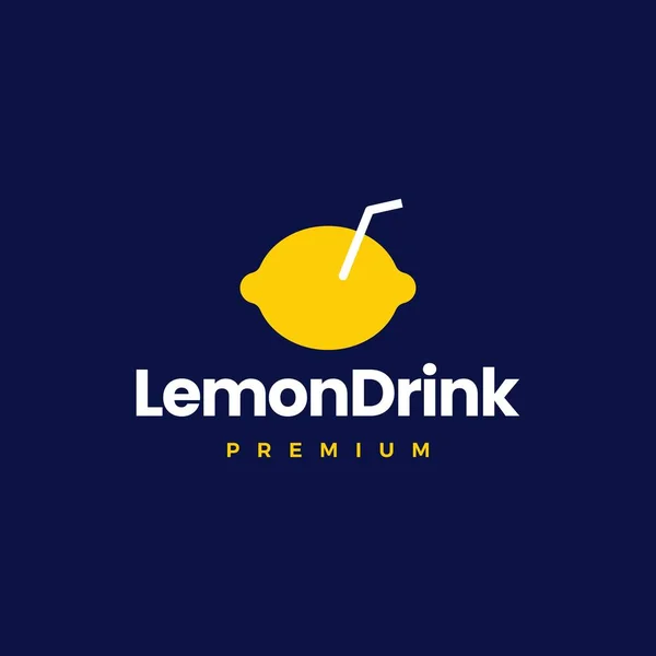 Limón Bebida Logo Vector Icono Ilustración — Vector de stock