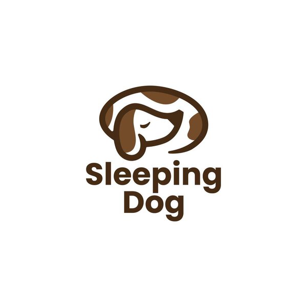 sleeping dog lazy logo vector icon illustration