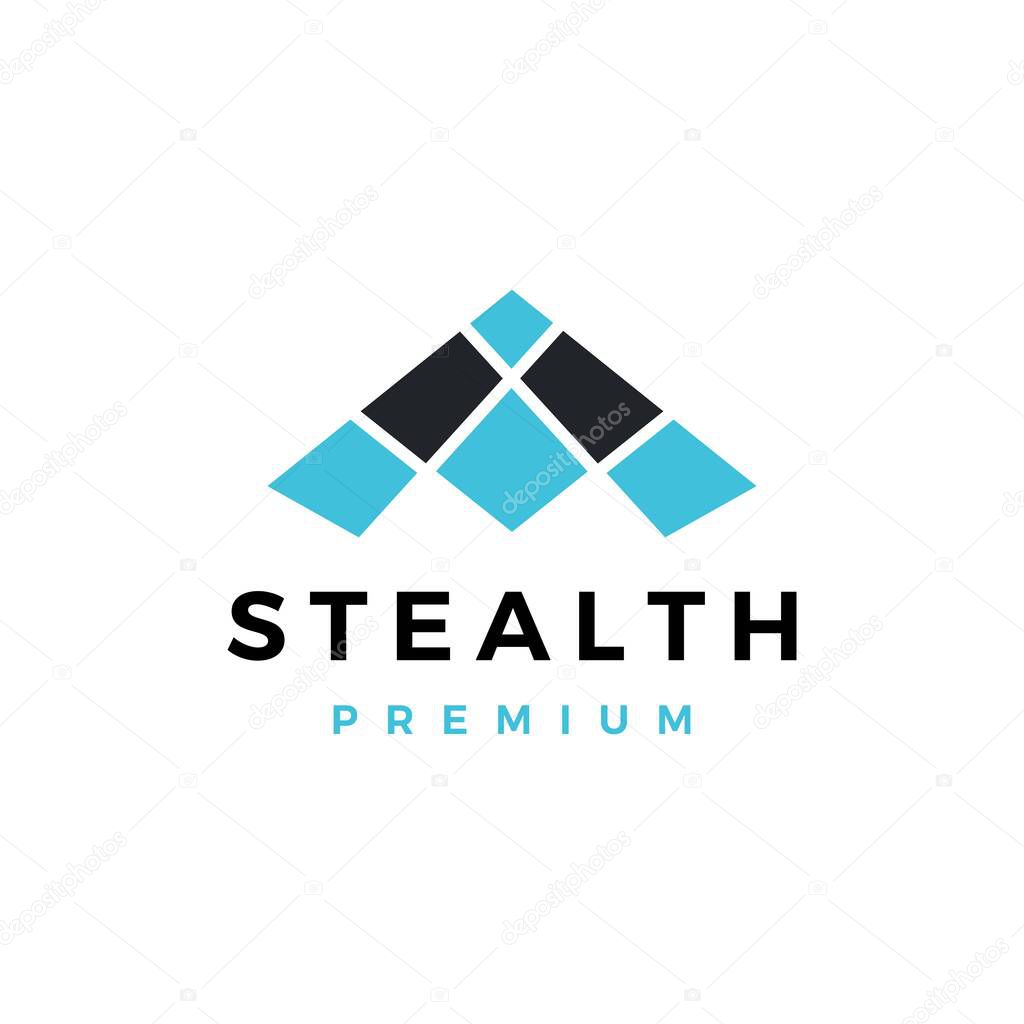 Stealth bomber logo vector icon illustration