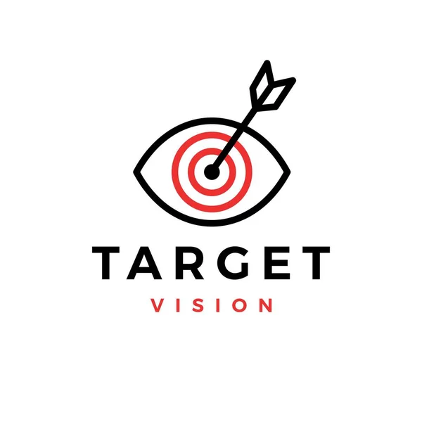 Target Penglihatan Mata Panah Wawasan Pasar Logo Ikon Vektor Ilustrasi - Stok Vektor