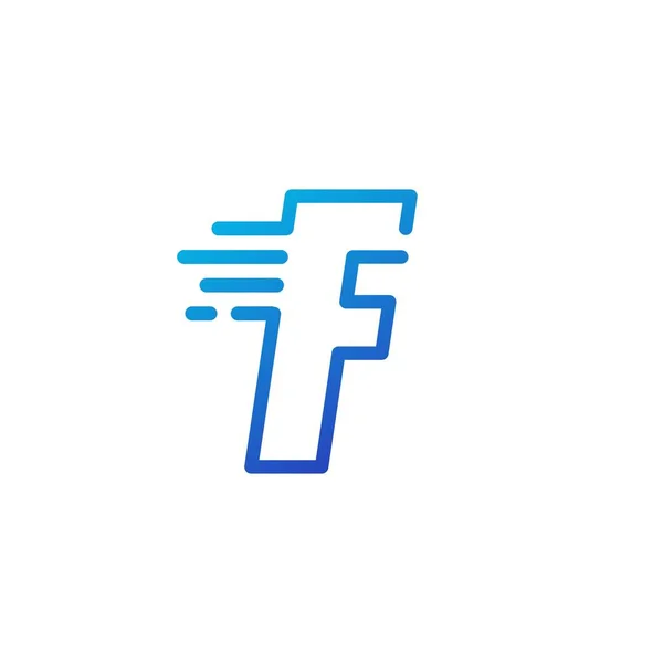 Harfi Tire Hızlı Dijital Işaret Çizgisi Logo Vektör Resmetme Ana — Stok Vektör