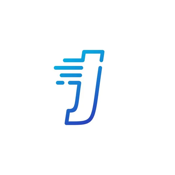 Letter Dash Fast Quick Digital Mark Line Outline Logo Vector — Stock Vector