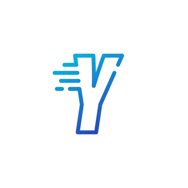 Písmeno Pomlčka Rychlé Digitální Značka Čára Obrys Logo Vektorové Ikony — Stockový vektor