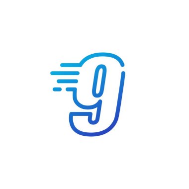 Dokuz dokuz numara hızlı dijital işaret çizgisi logo vektör resimleme çizelgesi