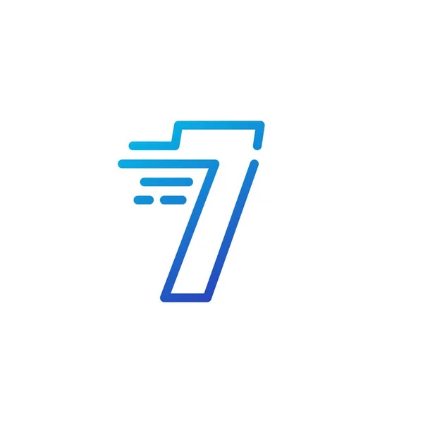 Επτά Παύλα Αριθμού Γρήγορη Ψηφιακή Γραμμή Περίγραμμα Περίγραμμα Λογότυπο Διάνυσμα — Διανυσματικό Αρχείο
