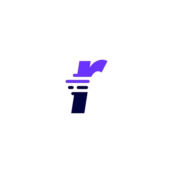 Brief Strich Kleinbuchstaben Tech Digital Schnelle Lieferung Bewegung Blau Logo — Stockvektor