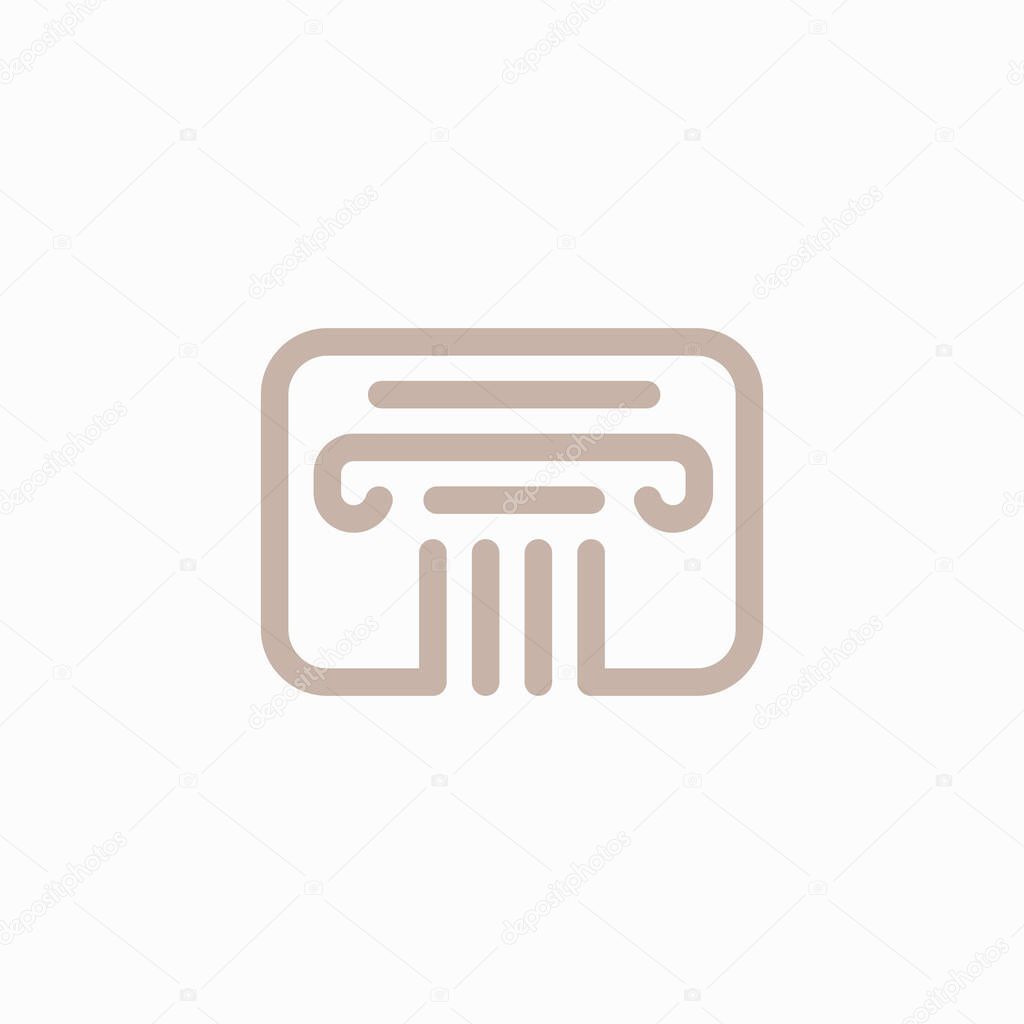 Law pillar logo vector icon illustration