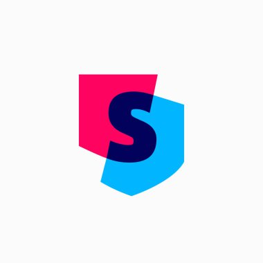 harf kalkanı koruma logo vektör resimleme