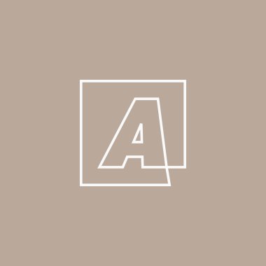 bir harf işareti kare logo vektör illüstrasyonu