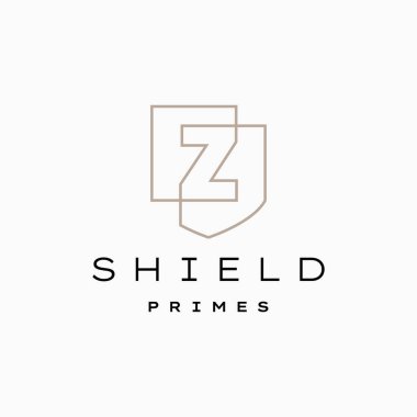 z harfi kalkan koruma logo vektör resimleme