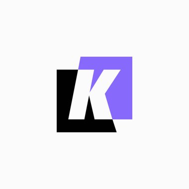 k harfi işaret kare logo vektör illüstrasyonu