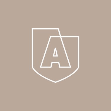 bir harf kalkanı koruma logo vektör resimleme