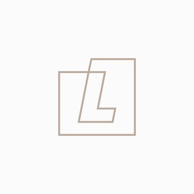 I harfi kare logo vektör illüstrasyonu