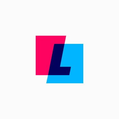 I harfi kare logo vektör illüstrasyonu