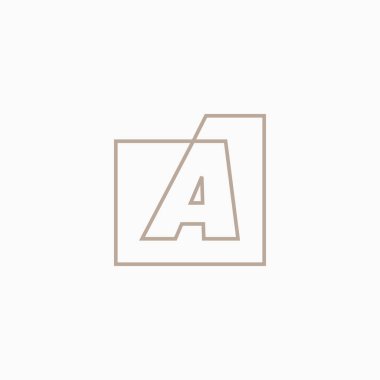 bir harf işareti kare logo vektör illüstrasyonu