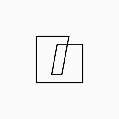 I harfi kare logo vektör illüstrasyonu