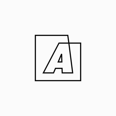 bir harf işareti kare logo vektör illüstrasyonu