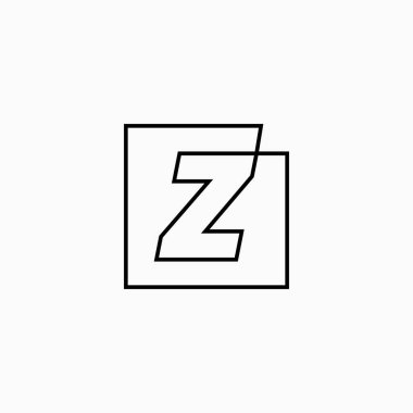 z harfi işaret kare logo vektör çizimi