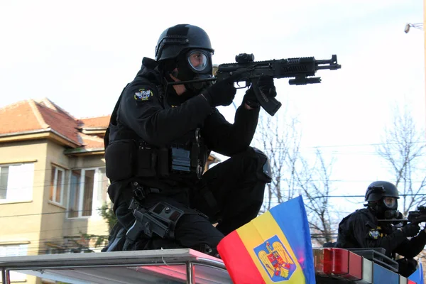 Timisoara Timis Rumania Diciembre 2019 Día Nacional Rumania Francotirador Policía — Foto de Stock