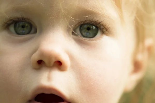 Face baby of 1 year old close up. — Stock Photo, Image