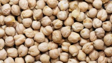 Yakından nohut, kuru fasulye. Nohut tohumları soyut arka plan. kaydırma hareketi