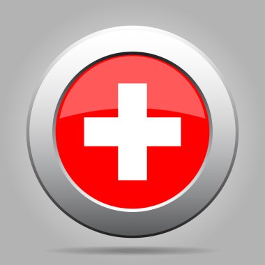 İsviçre bayrağı ile metal düğme