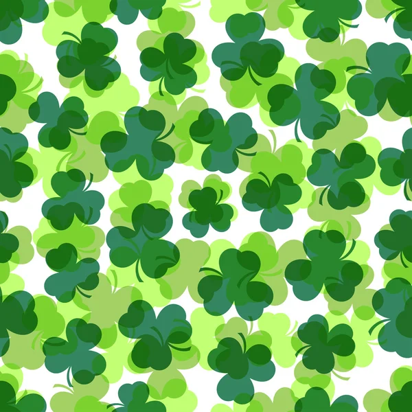 Nahtlose Illustration - grüne Shamrocks — Stockvektor