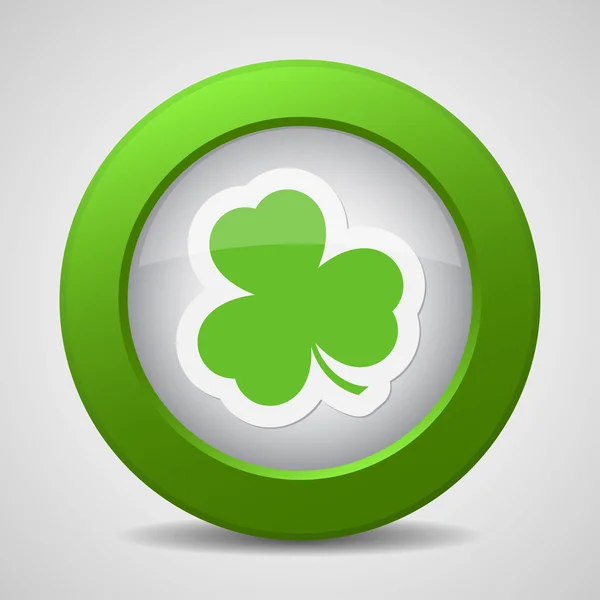 緑のシャムロックとボタン — ストックベクタ