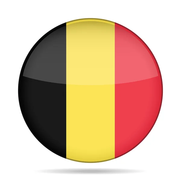 Botón con bandera de Bélgica — Vector de stock