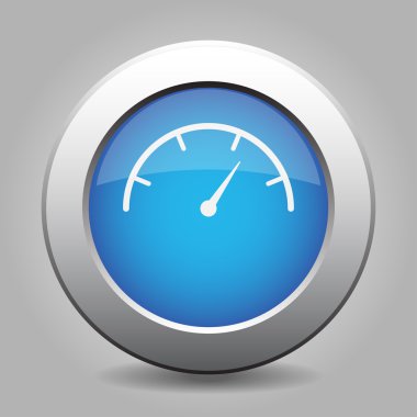 Arama simgesi olan mavi metal düğme