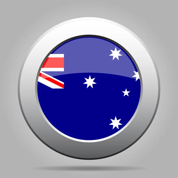 Botón de metal con bandera de Australia — Archivo Imágenes Vectoriales