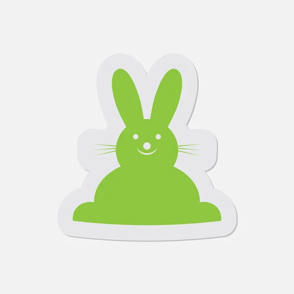 Icono verde simple - Conejo de Pascua — Archivo Imágenes Vectoriales